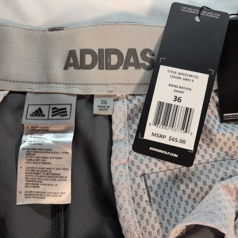 Adidas Ultimate365 Mens Golf Shorts Gray Size 36 NWT Stretch